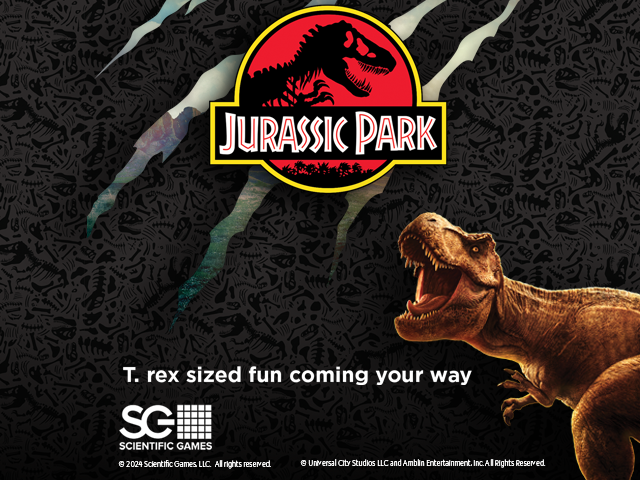 Caution, thrilling adventures ahead for your players with JURASSIC PARK and JURASSIC WORLD digital and retail lottery games, exclusively from Scientific Games.